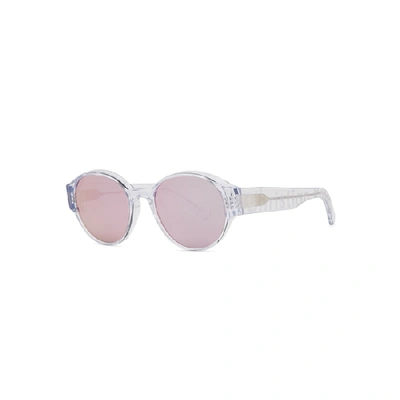 Shop Christian Roth Textuelle Transparent Mirrored Sunglasses