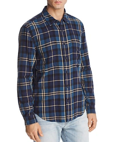 Shop 7 For All Mankind Triple Needle Worker Plaid Regular Fit Shirt In Navy Plaid