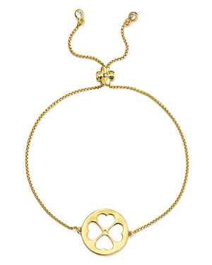 Kate Spade New York Gold-tone Clover Pendant Slider Bracelet | ModeSens