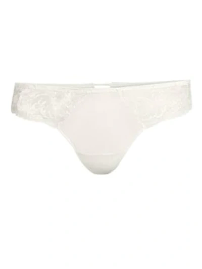 Shop Simone Perele Promesse Tanga Lace Panties In Ivory