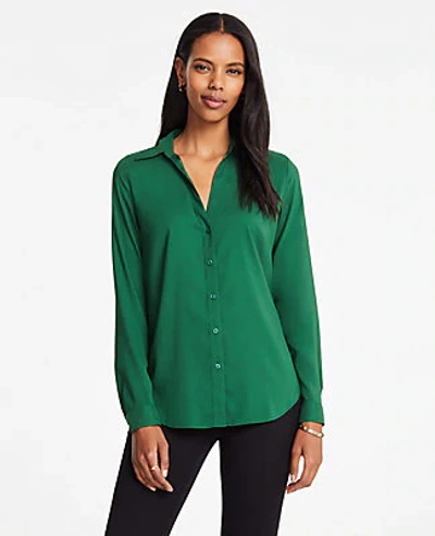 Shop Ann Taylor Essential Shirt In Green Eden