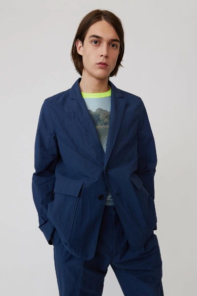 Shop Acne Studios Soft Blazer Jacket Dark Blue