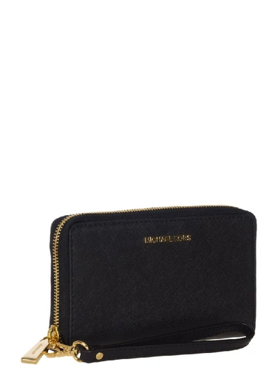 Shop Michael Kors Wristlets Wallet In Black