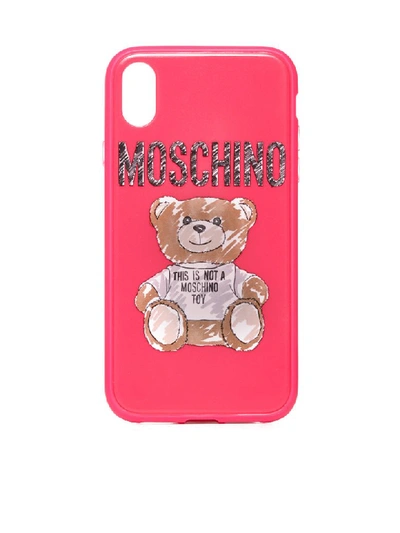 Shop Moschino Teddy Iphone Xr Case In Fuxia Multicolor