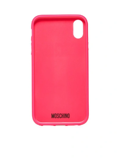 Shop Moschino Brushstroke Teddy Bear Iphone Xs Case In Fuxia Multicolor