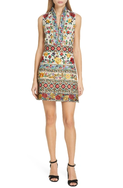 Shop Alice And Olivia Savannah Embroidered Dress In Multi