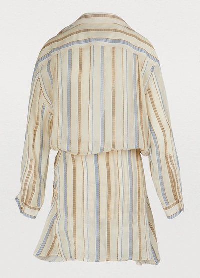 Shop Jacquemus Alassio Dress In Beige Stripes