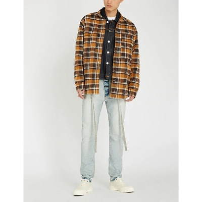 Shop Fear Of God Sixth Collection Checked Padded Cotton-flannel Jacket In Brown Plaid
