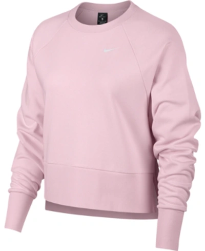 Shop Nike Dri-fit Relaxed Training Top In Pink Foam