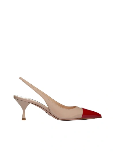 Shop Prada High-heeled Shoe In Beige Rosso