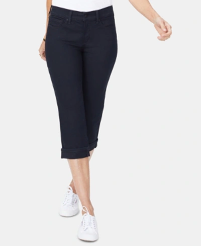Shop Nydj Marilyn Cropped Tummy-control Jeans In Black