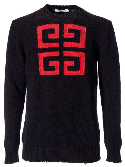 Shop Givenchy 4g Sweatshirt In Black/red