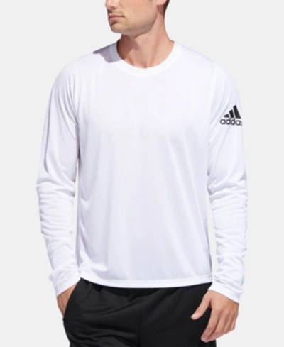 Shop Adidas Originals Adidas Men's Freelift Climalite Long-sleeve T-shirt In White