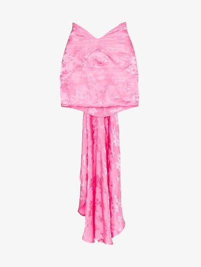 Shop Attico Jacquard Tail Detail Mini Skirt In Pink