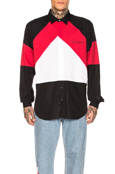 Shop Vetements Tracksuit Shirt In Black & Red & White