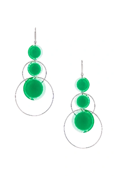 Shop Isabel Marant Harlem Earrings In Green In Green & Silver