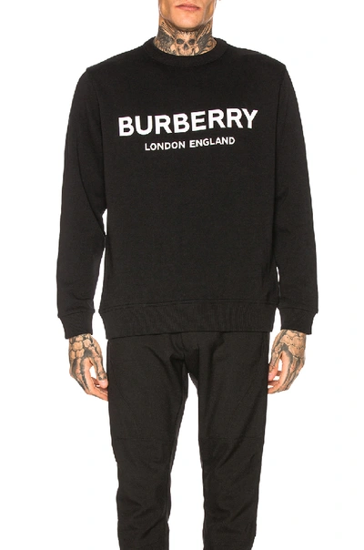 Shop Burberry Logo Print Sweatshirt In Black