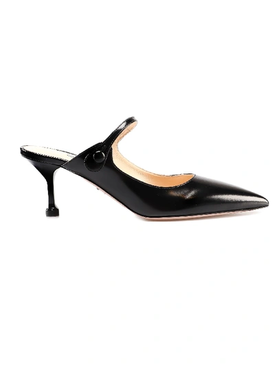 Shop Prada Pointed Mules In Nero