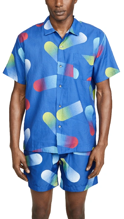 Shop Double Rainbouu Hawaiian Shirt In Synthetic Leisure