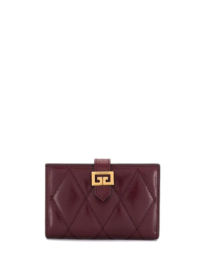 Shop Givenchy Gv3 Quilted-effect Wallet - Red