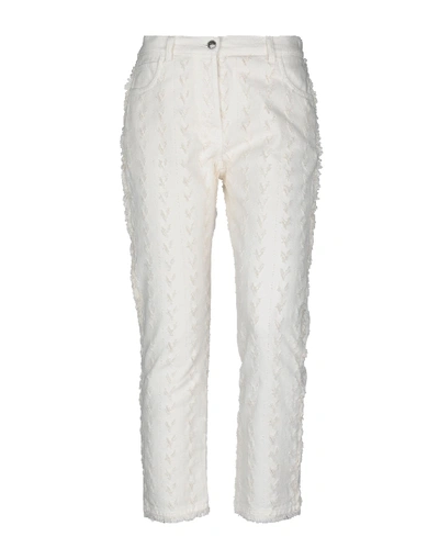 Shop Etro Denim Pants In Ivory