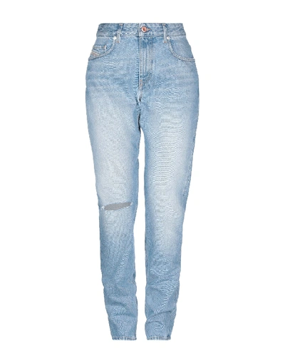 Shop Diesel Woman Jeans Blue Size 25w-32l Cotton, Cowhide
