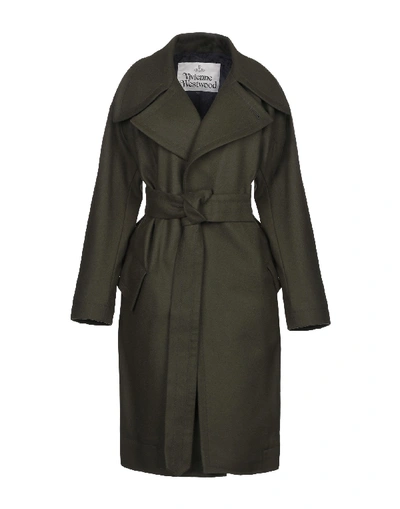 Shop Vivienne Westwood Coat In Dark Green