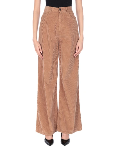 Shop Jucca Woman Pants Camel Size 30 Cotton In Beige