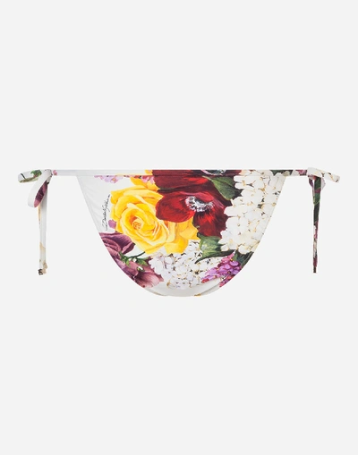 Shop Dolce & Gabbana Printed Bikini Bottoms In Floral Print
