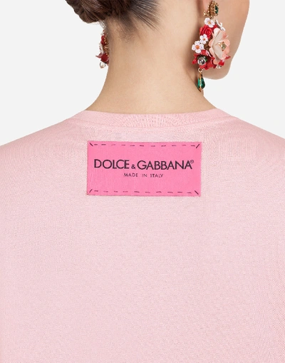 Shop Dolce & Gabbana Cotton T-shirt With Dg Lettering In Pink