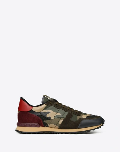 Shop Valentino Garavani Uomo Camouflage Rockrunner Sneaker In Multicolored