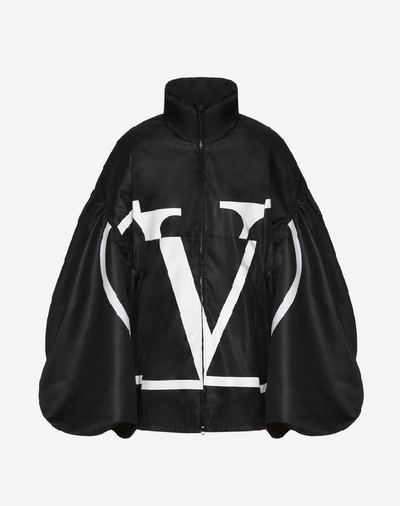 Shop Valentino Deconstructed Vlogo Technical Radzmir Peacoat In Black