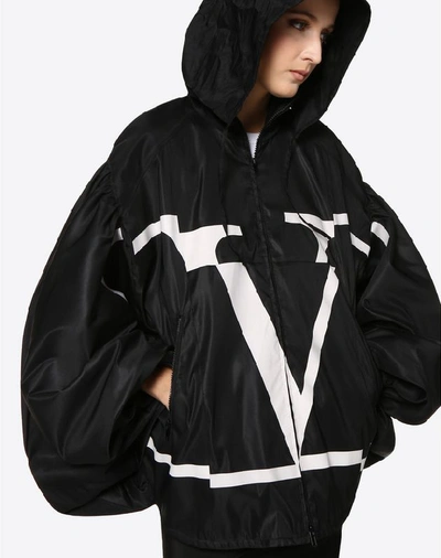 Shop Valentino Deconstructed Vlogo Technical Radzmir Peacoat In Black