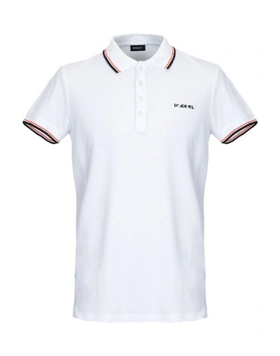 Shop Diesel Polo Shirt In White