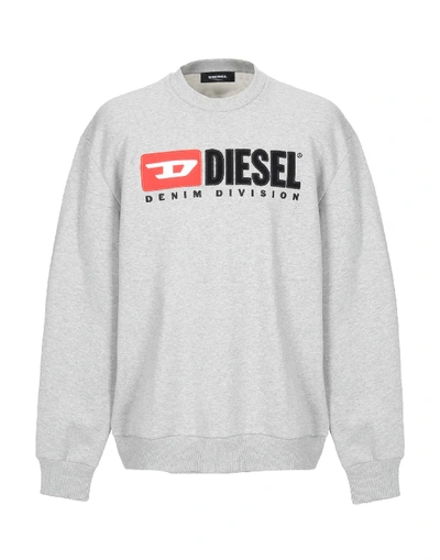 Shop Diesel Sweatshirts In Light Grey