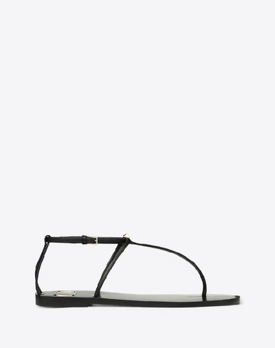 Shop Valentino Garavani Vlogo Flip Flop Sandal With Stud Detail 5mm In Black
