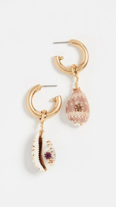 Shop Brinker & Eliza Og Hoop Earrings In Shell