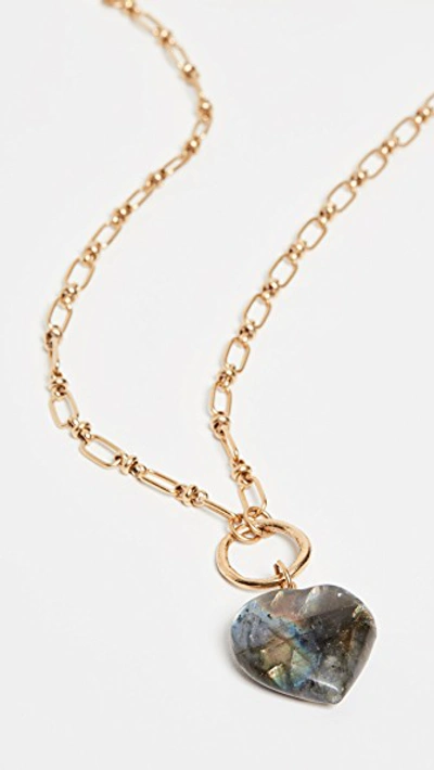 Shop Brinker & Eliza You Are The Best Thing Necklace In Gold/blue