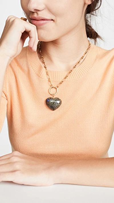 Shop Brinker & Eliza You Are The Best Thing Necklace In Gold/blue