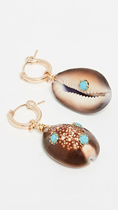 Shop Brinker & Eliza Long Weekend Huggie Earrings In Shell