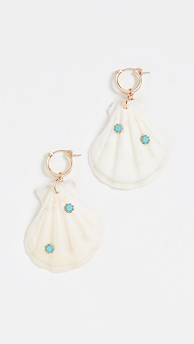 Shop Brinker & Eliza Summer Friday Huggie Earrings In White