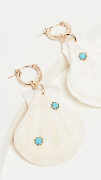 Shop Brinker & Eliza Summer Friday Huggie Earrings In White