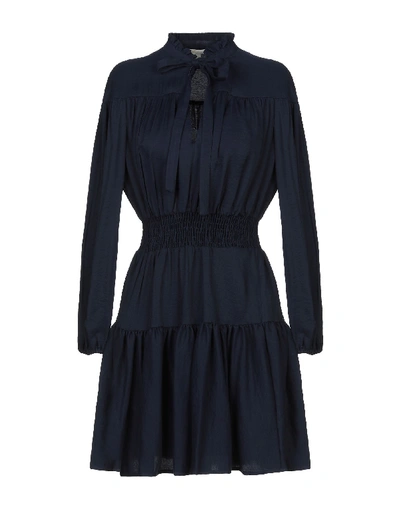 Shop Maje Short Dresses In Dark Blue