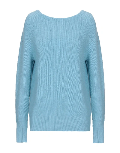 Shop Maje Sweaters In Sky Blue