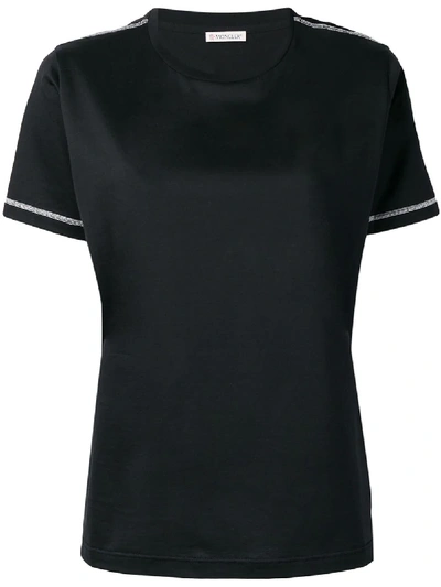 Shop Moncler Round Neck T-shirt - Black