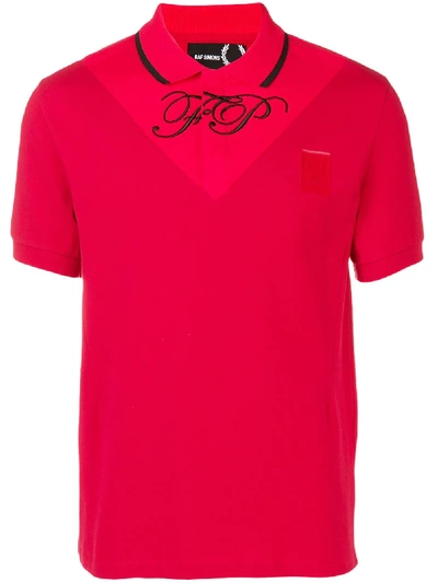 Shop Fred Perry Raf Simons X  Short-sleeve Polo Shirt In Red