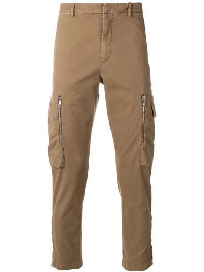 Shop Neil Barrett Slim-fit Cargo Trousers - Brown