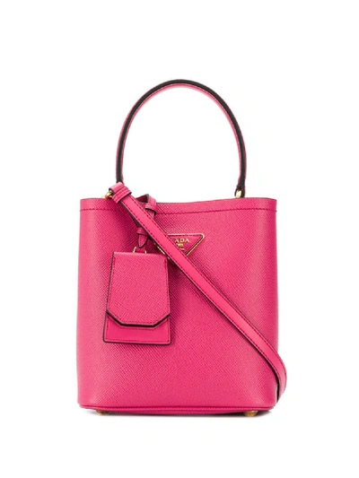 Shop Prada Double Bucket Bag - Pink