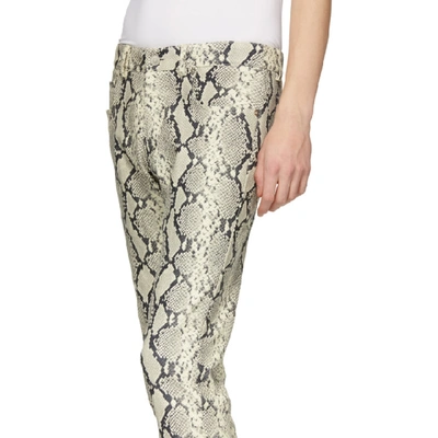 Shop Alyx 1017  9sm Grey And Off-white Leather Cage Trousers In 002 Gray