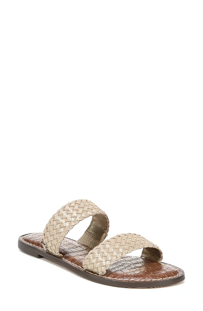 Shop Sam Edelman Gala Two Strap Slide Sandal In Molten Gold